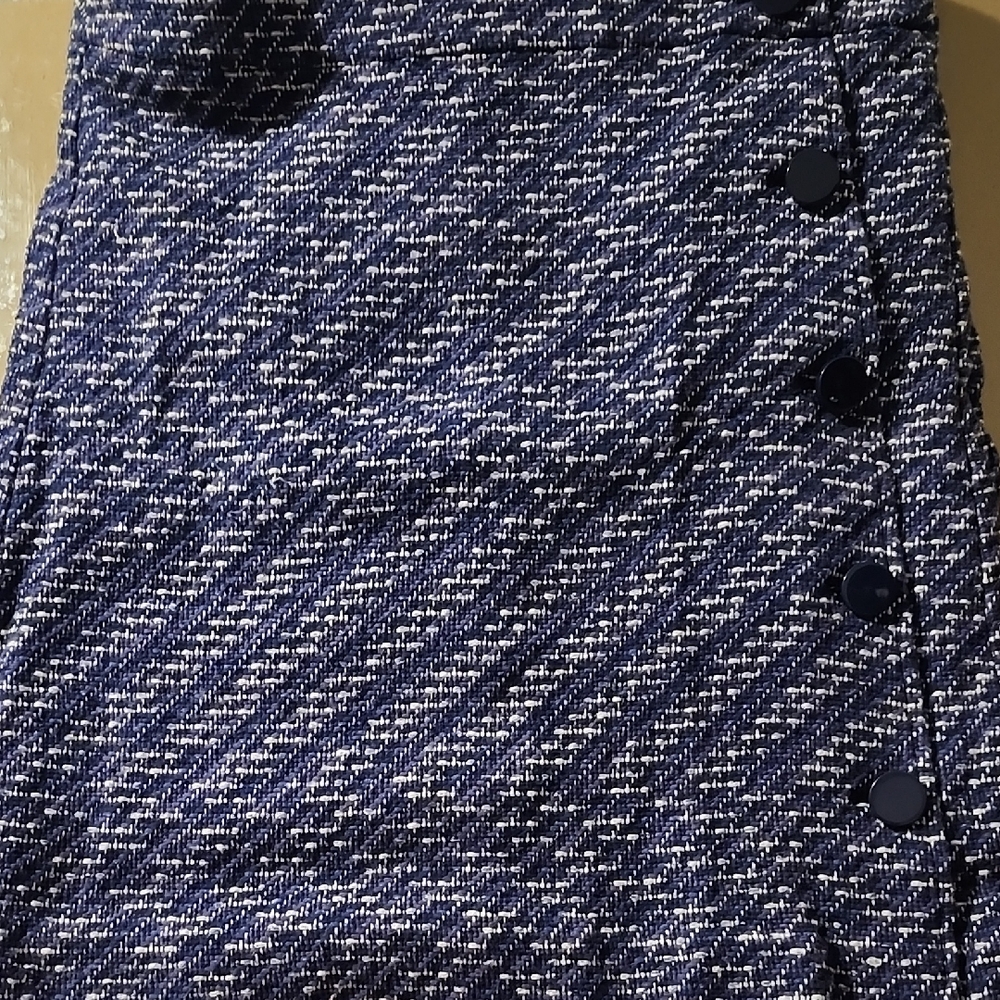 LOFT Navy Tweed Pencil Skirt